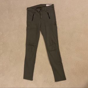 Rag & Bone jodhpurs jeans in olive green, size 28